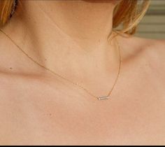 Elegant Bar Necklace With Cable Chain, Elegant Everyday Bar Necklace With Cable Chain, Minimalist Bar Necklace With Cable Chain For Everyday, Everyday Minimalist Bar Necklace With Cable Chain, It Day, Diamond Bar Necklace, Small Bar, Diamond Bar, Necklace Personalized