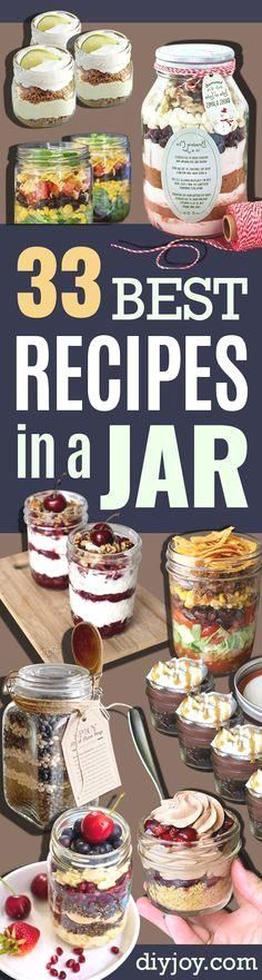 the cover of 33 best recipes in a jar, including desserts and pies