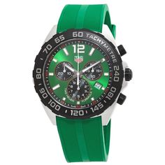 Green Chronograph Watches For Formal Occasions, Formal Green Chronograph Analog Watch, Formal Green Chronograph Watch, Formal Green Analog Chronograph Watch, Modern Green Quartz Watches, Formal Green Chronograph Watch With Tachymeter, Green Chronograph Watch With Tachymeter For Formal Occasions, Green Chronograph Watch With Analog Round Dial, Modern Green Watch Accessories With Round Dial