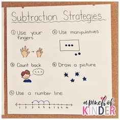 a paper with writing on it that says subtraction activities for kids to use