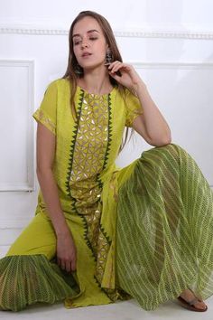 Shop for Pooja Rajgarhia Gupta Green Georgette Embroidered Kurta And Sharara Set for Women Online at Aza Fashions Green Sharara With Mirror Work And Straight Kurta, Green Straight Kurta Set With Mirror Work, Green Mirror Work Palazzo Set For Diwali, Green Palazzo Set With Mirror Work For Diwali, Green Palazzo Set With Straight Kurta And Mirror Work, Navratri Green Palazzo Set With Mirror Work, Festive Green Palazzo Set With Straight Kurta, Festive Green Palazzo Set With Mirror Work, Festival Green Palazzo Set With Mirror Work