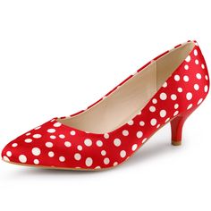 Shop Allegra K for pointed toe polka dots kitten heel pumps you are looking for, get more women's stiletto heel for yourelf. Order now! Free Returns! Pointed Toe Kitten Heels, Shoe Sandals, Polka Dot Heels, Polka Dot Shoes, Pointy Shoes, Red Pumps, Womens Stilettos, Pumps Heels Stilettos, Closed Toe Shoes