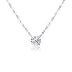 Make a statement with this stunning solitaire pendant necklace from Diamonds by G.St, featuring a breathtaking solitaire round brilliant diamond, elegantly suspended from an 18k white gold cable chain. Wear it alone for timeless sophistication or layer it for a modern, stacked look. • 18k white gold • 2.01ct round brilliant diamond (D color, I1 clarity) GIA#7448181016 • Chain length: 16-18" Luxury Diamond White Solitaire Necklace Single Strand, Luxury Diamond White Solitaire Diamond Necklace, Luxury Diamond White Solitaire Necklace With Prong Setting, Luxury Diamond White Round Solitaire Necklace, Luxury Round Solitaire Necklace With Single Cut Diamonds, Luxury Dazzling Solitaire Necklace With Single Cut Diamonds, Luxury Diamond Solitaire Necklace With Brilliant Cut, Luxury Solitaire Necklace With Brilliant Cut Round Stone, Luxury Dazzling Solitaire Necklace In Diamond White