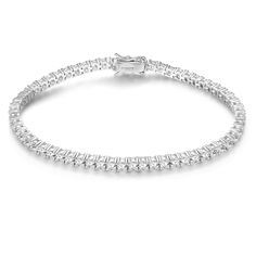 PRICES MAY VARY. Sparkly 3mm Size Cubic Zircon, 925 Sterling Silver.Tennis Bracelet Length is 6-8.5 Inch Secure double-latch box closure Hypoallergenic and Nickle-Free for everyone A perfect box gift will be sent together We offer 60 DAYS MONEY BACK GUARANTEE,if you are not satisfy with the purchase or jewelry, please just let us know. Elevate your style with the Gemsme 925 Sterling Silver Tennis Bracelet. Made with high-quality cubic zirconia stones and crafted from 925 sterling silver, this br Silver Tennis Bracelet, Classic Bracelets, Box Gift, Exquisite Jewelry, Brass Metal, Tennis Bracelet, High Quality Jewelry, Bracelet Designs, Womens Jewelry Bracelets