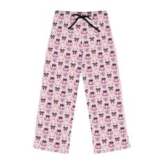 Add custom style to any loungewear collection with these custom-printed pajama pants. Their 100% polyester jersey knit fabric, along with the relaxed fit, makes for the ultimate comfort choice while kicking back at home. Meanwhile, the back elastic with the drawstring tie creates the perfect fit while the all-over-print adds a stylish dimension unique to your taste.  .: 100% polyester .: White seam thread .: Light fabric (6 oz/yd² (203 g/m .: Relaxed comfort fit .: Back elastic and black drawstr Pink Pj Pants, Halloween Pajama Pants, Pink Loungewear, Theme Pink, Ghosts Halloween, Cute Ghosts, Halloween Pajamas, Pj Pants, Sleep Shorts