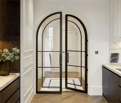 iwd-creative-design-french-interior-double-door-round-top-cifd-in020 French Door Interior, Arched Interior Doors, Arched French Doors, Kensington Apartment, Aluminium Glass Door, Laura Hammett, Arch Doorway, Glass French Doors, Arch Interior