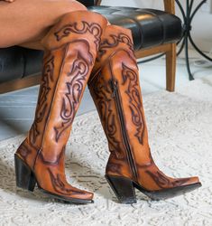 Knee High Western Boots, Dan Post Boots, Womens Cowgirl Boots, Leather Cowgirl Boots, Buy Boots, Estilo Country, Dan Post, Tall Fashion, Leather Western Boots