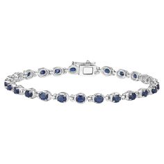 It comes with the appraisal by GIA GG/AJP All Gemstones are Natural 25 Blue Sapphires = 5.00 Carats Metal: Rhodium Plated Sterling Silver Length: 7.50 Inches Sapphire Brilliant Cut Tennis Bracelet, Classic Round Sapphire Diamond Bracelet, Formal Sapphire Round Bracelets, Formal Round Sapphire Bracelet, Diamond Bracelets With Gemstone Accents, Classic Sapphire Gemstone Tennis Bracelet, Classic Sapphire Bracelet With Prong Setting, Classic Sapphire Tennis Bracelet With Round Shape, Sapphire Tennis Bracelet With 17 Jewels