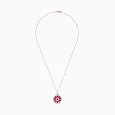 Effy Ruby Royale 14K Rose Gold Ruby and Diamond Pendant Fine Jewelry In 14k Rose Gold, Rose-colored 14k Gold Round Jewelry, Rose 14k Gold Round Jewelry, Diamond Mandala, Mandala Pendant, Rose Stone, Diamond Pendant, Gold Rose, Round Diamonds