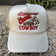 Embroidered Coors Cowboy Mesh Trucker Hat. Snapback Adjustable Western Men Gifts, Western Trucker Hats, Coors Cowboy, Western Things, Western Wardrobe, Mens Cowboy Hats, Country Hats, Pizza And Beer, Custom Trucker Hats