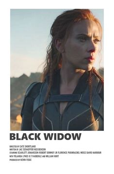 the poster for black widow is shown in front of an image of a woman with braids