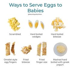 there are many different types of eggs to eat for babies and toddlers in this chart