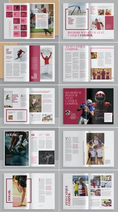 an open magazine is shown with many different pages on the same page, including photos and text