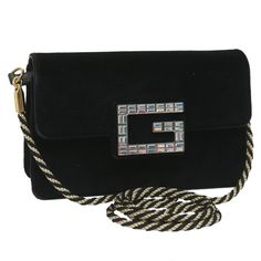 Gucci -- Black Velvet Shoulder Bag (Pre-Owned) Gucci Model, Gucci Models, Gucci Shoulder Bag, Handbag Wallet, Wallet Accessories, Gucci Black, Gucci Bags, Shoulder Bag Women, Gucci Bag