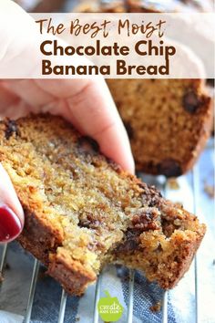 The Best Chocolate Chip Banana Bread Recipe Bread Recipes For Kids, The Best Banana Bread Recipe, Roti Pisang, Best Banana Bread Recipe, Chocolate Chip Banana Bread Recipe, The Best Banana Bread, Banana Bread Recipe Moist, Low Carb Brownies, Chocolate Chip Bread