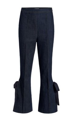 FINAL SALE. Luxuriously cropped, boot-cut denim with a sumptuous stretch, delightful bow detail, chic slit detail, and a mid-rise fit -- this piece is truly unique. Upgrade your wardrobe with this stylish, standout piece of denim. Enjoy the comfort and confidence of denim Lou Pants all year round. DETAILS Hidden zipper on sideFabric: Indigo DenimSlightly croppedBow detail on pant legs Straight leg CONTENT AND CARE 77% Cotton 21% Polyester 2% ElastaneDry CleanImported MEASUREMENTS 26in/66.04cm, i Cinq A Sept, Boot Cut Denim, Bow Detail, Hidden Zipper, Boot Cut, Final Sale, Mid Rise, Straight Leg, Confidence