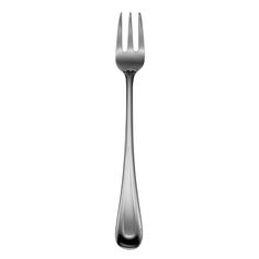 a fork that is sitting on top of a white surface with no one around it