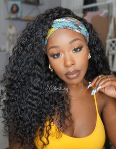 Headband Wig - Irene - Human Hair Curly (2C-3A) Headband Wig - HBW041 Brazilian Curly Hair, Hair Turban, Headband Wig, Brazilian Remy Hair, Hair Vendor, Deep Wave Hairstyles, Curly Human Hair Wig, Half Wigs, Curly Wig