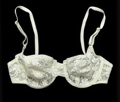 Fun and flirty unlined cream floral lace demi bra from Cacique, circa 1980s. Underwire. Adjustable back and straps. A rare find!  Mint condition. Perfect! size 34B Please contact for additional item information and / or photos. Thank you for looking Vintage Bras, Vintage Bra, White Lace Bra, Bra Items, White Bra, Cute Bras, White Bras, Demi Bra, Bra Lingerie