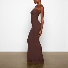 Soft Lounge Long Slip Dress - Cocoa | SKIMS Soft Lounge Long Slip Dress, Comfy Lounge Wear, Long Slip Dress, Long Slip, Soft Dress, Designer Wear, Modern Fashion, Trend Setter, Trendy Outfits