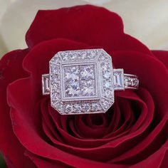 A ladies platinum diamond ring with 4 invisibly set princess cut diamonds, 2 straight baguette cut diamonds, and 26 round brilliant cut diamonds.  The total weight of all diamonds is 1.16 carats.  The ring is size 6.5 Platinum Diamond Ring, Platinum Diamond Rings, Diamond Anniversary Rings, Baguette Cut Diamond, Diamond Anniversary, Fashion Ring, Baguette Cut, Princess Cut Diamonds, Unique Engagement Rings