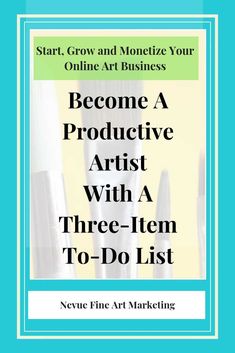 an advertisement with the words become a product artist with three item to do list