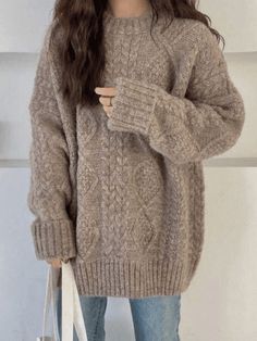 Style: Casual. Street

Color: Khaki.Beige

Fabric Content: Polyester. Chlorine

Fit Type: Loose fit

Neckline: Crew Neck

Sleeve Length: Long Sleeve Knit Sweater Outfit, Beige Pullover, Pull Beige, Jumper Outfit, Camel Sweaters, Pullover Outfit, Cable Knit Jumper, Mein Style, Beige Fabric