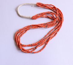 Mediterranean 5 Row Coral Necklace Barrel Shape Beads   Beautiful coral necklace made in Heishi style. The barrel shape beads are made from natural undyed Mediterranean coral, saturated salmon color.  The quality of beads please see on pictures. Good quality. Coming without a clasp. Age of corals: vintage Weight: 100gr Dimensions of beads:  5-6mm  Length:  81cm / 32in  Condition:  good  condition. Please visit our other listings! We have many beautiful coral jewelry posted on etsy. If you have any questions please feel free to ask. ✅Our Viber, What's App: +38-093-91-478-91 ✅ Jacky-Joo Arts Shop Homepage: https://www.etsy.com/shop/JackyJooArts?ref=shopinfo_shopname_favoriters ✅ Connect with us on Social Media: INSTAGRAM - www.instagram.com/jacky_joo_arts/ PINTEREST- www.pinterest.com/JackyJ Orange Red Coral Beaded Necklaces Hand-strung, Artisan Single Strand Orange Beaded Necklace, Orange Beaded Necklace With Large Red Coral Beads, Orange Red Coral Beaded Necklaces With Large Beads, Orange Red Coral Beaded Necklace With Large Beads, Multi-strand Red Coral Beaded Necklaces, Coral Multi-strand Beaded Necklace, Coral Multi-strand Beaded Necklaces, Orange Multi-strand Beaded Necklace With Polished Beads