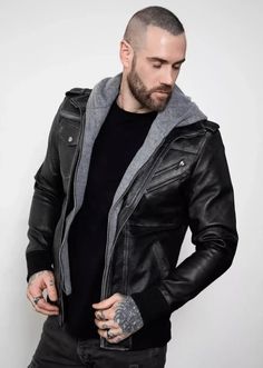 Men's Distressed Bomber Leather Jacket In Black This men's distressed bomber leather jacket, expertly crafted from genuine sheepskin with a semi-aniline finish, exudes a vintage B3 bomber style. It features a turn-down collar, rib-knit cuffs, and a zipper closure for a classic look. Inside, the jacket is lined with viscose and has one pocket, complemented by four external pockets for practicality and style. Outer Shell: Genuine Leather Leather Type: Sheepskin Leather Finish: Semi-aniline Inner Shell: Viscose Lining Features: Vintage b3 Bomber Look Closure Style: Zipper Collar Style: Turn Down Cuffs Style: Rib Knit Inside Pockets: One Outside Pockets: Two Side Pockets And Two Breast Pockets Color: Black Urban Leather Jacket For Urban Adventures, Rugged Leather Jacket For Fall Streetwear, Rugged Leather Jacket For Winter Streetwear, Fitted Rugged Leather Jacket For Streetwear, Rugged Black Outerwear For Streetwear, Rugged Black Outerwear For Winter, Distressed Leather Outerwear For Streetwear, Rugged Black Winter Outerwear, Rugged Winter Biker Jacket For Streetwear