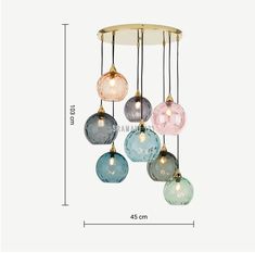 an image of multi colored glass ball chandelier