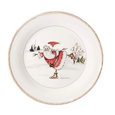 a plate with a santa clause on it