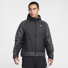 Nike Trail has the features to help make connecting with your surroundings easier, even in dynamic conditions. Using insights from athletes, we designed this water-repellent PrimaLoft® jacket to deliver the right balance of warmth during activity. Plus, it's packable and has a classic fit to layer over mid and base layers. Nike Technical Track Jacket For Outdoor, Nike Functional Waterproof Windbreaker, Nike Waterproof Functional Windbreaker, Nike Functional Outdoor Outerwear, Nike Functional Outerwear For Hiking, Nike Functional Windproof Track Jacket, Nike Functional Nylon Outerwear, Nike Windproof Outerwear For Outdoor Activities, Durable Functional Sports Windbreaker