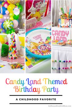 candy land themed birthday party with colorful decorations