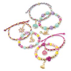 "Buy the Make It Real Disney Princess Crystal Dreams Jewelry Kit at Michaels. com. A little glimmer and a lot of fun, these sparkling bracelets are a great way for Disney fans to celebrate the magical stories of these adventurous princesses. This kit includes everything kids need to make unique bracelets complete with beautiful charms featuring crystals from Swarovski™ and comes complete with an exclusive 40 page Make It Real book! Make craft time magical with six DIY bracelets inspired by Disne Belle And Rapunzel, Disney Princess Jewelry, Kids Jewelry Diy, Real Disney Princesses, Jewelry Kit, Dream Bracelet, Sparkle Bracelet, Princess Jewelry, Swarovski Crystal Bracelet