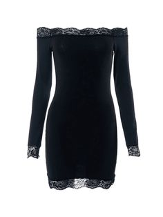 ⚡️Buy Lace Bandeau Slim Mini Dress Black S under $19.00 in Mini Dresses Online. Style: Casual/Vacation/Sexy. Fabric Content: Polyester. Fit Type: Slim Fit. Neckline: One Shoulder. Length: Mini Dress. Versatile Style: The casual, vacation, and sexy style of this dress makes it perfect for various occasions, from a day at the beach to a night out with friends.. Unique Design: The one shoulder neckline and lace decoration add a touch of elegance and femininity, making this dress stand out from the crowd.. Comfortable Fabric: Made from high quality polyester, this dress is soft, lightweight, and breathable, ensuring you stay comfortable all day long.. Flattering Fit: The slim fit and hip-wrapping design of this dress accentuate your curves, showcasing your beautiful figure.. Easy to Style: Thi Lace Trim Mini Bodycon Dress For Night Out, Off-shoulder Mini Dress With Lace Trim For Date Night, Stretch Mini Dress With Lace Trim For Night Out, Off-shoulder Lace Trim Dress For Night Out, Chic Bodycon Dress With Lace Trim For Night Out, Black Stretch Mini Dress With Lace Trim, Wrapping Design, Accessories Making, Lace Bandeau