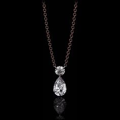 Aresa New York - Morrison No. 2 with Pear Necklaces - 18K Rose Gold wi – Robinson's Jewelers Luxury Elegant Teardrop Pendant Diamond Necklace, Toni Morrison, 2 Necklace, Diamond Birthstone, Pear Cut Diamond, Pear Diamond, Pear Shaped Diamond, Fine Jewelry Collection, Recycled Gold