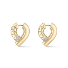 Experience the luxurious charm of TABAYER's Large Oera hoop earrings, crafted from Fairmined 18k yellow gold and adorned with pavé round brilliant diamonds. These statement hoops effortlessly combine bold design with ethical elegance. • Fairmined 18k yellow gold • 0.85tcw round brilliant diamonds (F-G color, VS clarity) • Drop: 0.75" Every TABAYER piece is handcrafted in Italy with meticulous care using 100% artisanal Fairmined gold and conflict-free diamonds, ensuring the smallest ecological footprint possible. Gold Diamond Earrings With Accents For Everyday Luxury, Luxury Yellow Gold Diamond Huggie Earrings, Luxury Yellow Gold Huggie Earrings With Diamond Accents, Luxury Small Hoop Diamond Earrings In Yellow Gold, Luxury Small Hoop Yellow Gold Diamond Earrings, Luxury 14k Gold Hoop Earrings With Pave Setting, Luxury Gold Hoop Earrings With Pave Setting, Everyday Luxury Gold Diamond Earrings With Single Cut, Gold Diamond Earrings With Single Cut For Everyday Luxury