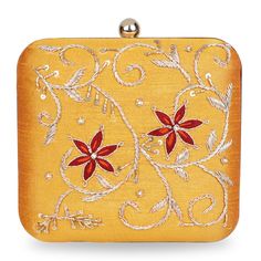 Radiate happiness like the fragrance of a flower by carrying our Fiore clutch bag, artistically embroidered with golden thread. Removable Sling Push Lock Closure Fabric over Metal Frame Synthetic Raw Silk lining Fits iPhone XS/8/7/6 Square-Big : 7 x 6.5 inches - Fits iPhone XS/XS Max/XR/8 Plus/8 Square-Small : 6.5 x 6.5 inches - Fits iPhone XS/8/7/6 Radiate Happiness, Faux Fur Purse, Bazaar Crafts, Envelope Purse, Fur Purse, Golden Thread, Party Clutch, Online Lingerie, Small Clutch