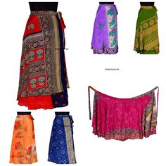 Traditional Long Silk Skirt, Traditional Silk Skirt For Summer, Traditional Flowy Wrap Skirt For Festival, Bohemian Silk Wrap Skirt For Summer, Multicolor Wrap Skirt For Festivals, Multicolor Silk Bohemian Skirt, Bohemian Multicolor Silk Skirt, Traditional Multicolor Long Wrap Skirt, Traditional Long Flowy Wrap Skirt