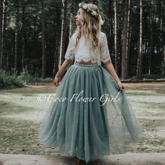 Boho Flower Girl Dress Bohemian, Sage Flower Girl Dress, Bohemian Flower Girl Dress, Green Tulle Skirt, Bohemian Flower Girl, Gray Flower Girl, Green Flower Girl Dresses, Blush Flower Girl Dresses, Cornwall Wedding