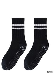 Finally warm ankles are in! Grab these cozy and trendy striped crew socks! Great with sneakers or booties. The perfect weight for warmth without the bulk. All one size (fits most - recommended shoe size 6-9.5) Soft comfy socks Anti slip bottom 2 Colors: Black or White Have questions or need help deciding on fit? Want styling advice? Message us on our FB page here! We'd love to help you! Comfortable Non-slip Socks With Round Toe, Comfortable Non-slip Round Toe Socks, Casual Black Socks For Fall, Non-slip Comfortable Casual Socks, Trendy Black Sports Socks, Comfortable Non-slip Casual Socks, Black Ankle-high Socks For Winter, Black Ankle-high Winter Socks, Non-slip Winter Sporty Socks