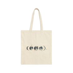 "This 100% cotton bag comes in one size - 15\" x 16\"- perfect for everyday wear, it's durable and will last for years. The bag features 20\" handles (made from the same canvas), making it easy to carry even with a week's worth of shopping. .: 100% cotton canvas .: Heavy fabric (12 oz/yd² (406.9 g/m .: Sewn-in label" Diy Tote, Canvas Making, Astrology Gift, Diy Tote Bag, Moon Child, Moon Phases, Canvas Tote Bag, Cotton Bag, Sew-in Labels