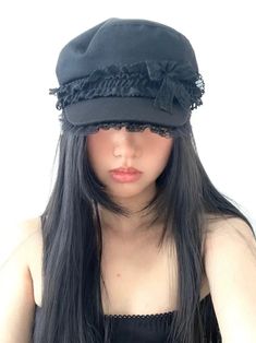 𝔇𝔢𝔱𝔞𝔦𝔩𝔰: Style: Harajuku, Y2k, Gal Material: Cotton Quantity: 1 pc Highlights: This cap features delicate lace detailing, a stylish cross emblem, and a detachable design for easy styling options. Embrace your inner goth with this unique accessory! Easy to decorate and match your kawaii goth/ grunge wardrobe Alternative Style Black Adjustable Hat, Black Adjustable Harajuku Style Hat, Black Adjustable Harajuku Hat, Adjustable Black Harajuku Style Hat, Gothic Black Brimmed Hat, Vintage Black Hat For Alternative Fashion, Vintage Black Hats For Alternative Fashion, Black Hats For Winter Alternative Fashion, Black Winter Hats For Alternative Fashion