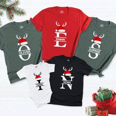 Custom Christmas Shirt, Family Christmas Tee, Holiday Matching Shirt, Family Outfits, Merry Xmas Shirt, Custom Family Shirt, Group Tee, Matching Christmas Shirt, Holiday Shirt, Christmas Tee, Christmas Gift Shirt, Christmas Tee, Matching Family Shirt, Christmas Party Tees, Family Matching Christmas   Welcome to our store!  -We specialize in funny, customizable apparel shirts in different colors and styles printed on ultra-soft, super comfortable, and breathable material.  -Solid colors %100 Cott Matching Family Christmas Shirts Tees, Family Matching Winter Tops For Gifts, Red Short Sleeve Shirt For Winter, Family Matching Holiday Crew Neck Tops, Family Matching Graphic Print Tops For Winter, Family Matching Holiday Shirt With Crew Neck, Winter Short Sleeve Tops With Letter Print, Short Sleeve Tops With Letter Print For Winter, Family Matching Holiday Shirts