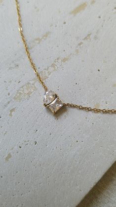 Simple but Gorgeous Gold Plated Double Stone Necklace. Non tarnish & Adjustable. Double Diamond Necklace, Three Stone Necklace, Double Necklace, Double Diamond, Gold Diamond Necklace, Stone Gold, Stone Necklace, Stone Pendants, Pendant Necklaces