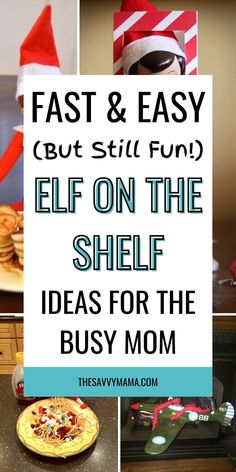 A collection of fun and easy Elf on the Shelf ideas perfect for busy moms. Featuring scenes with elves making pancakes, playing with spaghetti, and creatively hiding in different spots, these setups will bring smiles to kids’ faces without taking too much time. Easy Fun Elf On The Shelf Ideas Kids, Elf On The Shelf For Busy Moms, Simple Funny Elf On The Shelf Ideas, Elf On The Shelf Fast Ideas, Elf On The Shelf Raining Tacos, List Of Elf On The Shelf Ideas, Fun Ideas For Elf On The Shelf Kids, Exciting Elf On The Shelf Ideas, Elf On The Shelf Ideas With Toy Cars