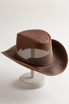 Durango Crushable Leather Breezer Western Hat | Overland Distressed Brown Hat For Rodeo, Rugged Leather Hat Bands For Ranch, Rugged Leather Hats For Western-themed Events, Rugged Leather Hats For Ranch, Rustic Leather Hat For Western-themed Events, Leather Hats For Rodeo In Summer, Leather Hat Bands For Ranch In Summer, Leather Hats For Summer Rodeo, Leather Hats For Country Events In Distressed Brown