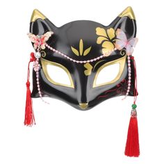 PRICES MAY VARY. 🎭Masquerade masks for women - The kitsune masks masquerade mask for women has tassels on both sides, which can follow your dance limbs swing and bring more fun and excitement to the Masquerade Ball party. 🎭Design- Inspired traditional Japanese manga and Kabuki Styling, the creative foxes' face masks appearances are perfect for Halloween parties, masquerade balls Christmas, Animal cosplay costume accessories, anime expos, and performances. 🎭Comfortable - The half face Masquera Kabuki Mask Design, Artist Persona, Halloween Masquerade Ball, Masks For Halloween, Fox Cosplay, Japanese Fox Mask, Cosplay Cat, Vibe Board, Cat Masks