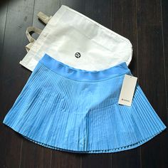 Brand New With Tags Lululemon Varsity Hr Pleated Tennis Skirt Color Sinatra Blue Size 12 Guaranteed Authentic Please Note I Do Not Accept/Respond To Low Ball Offers Reasonable Offers Only Please And Thank You M741 Blue Workout Skirt For Summer, Blue Stretch Workout Skirt, Blue Stretch Skirt For Workout, Blue Athleisure Tennis Skirt For Spring, Sporty Blue Workout Skirt, Street Skirt, Lululemon Skirt, White Tennis Skirt, Running Skirts