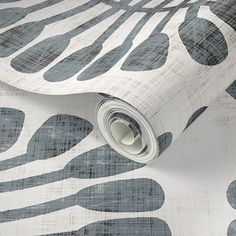 a wallpaper with blue and white designs on it's sides, including an abstract design